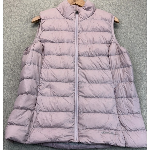 Eddie Bauer Jackets & Blazers - Eddie Bauer Womens EB650 Down Fill Puffer Vest Light Purple Full Zip Pockets L